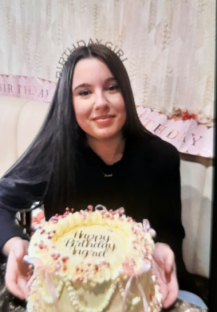 Missing person: Ingrid Lackova, 15, with birthday cake.