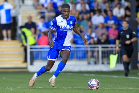 Clinton Mola of Bristol Rovers playing soccer.
