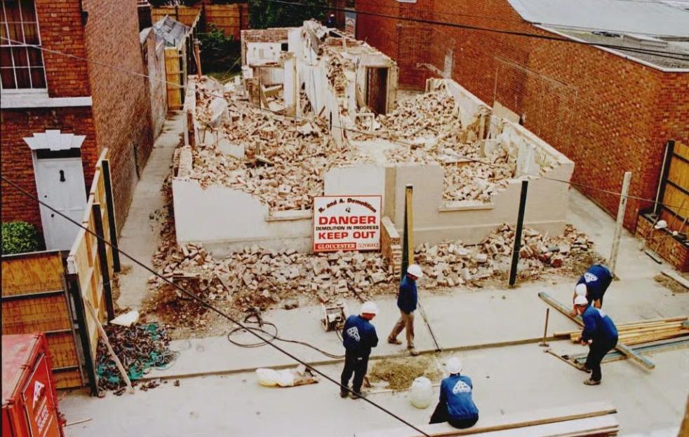 Demolition of Fred and Rose West's former home.