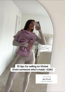 Woman holding Vinted packages, 10 selling tips.