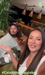 Maya Jama and Omar on Celebrity Gogglebox.