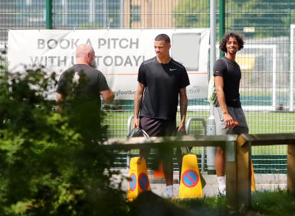 Mason Greenwood and D'Mano Mellor at football training.