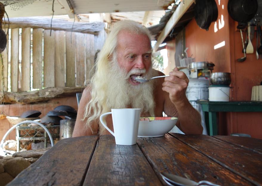 The former millionaire lives in a wooden shack and has a limited internet connection