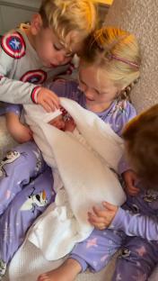 Ex on the Beach star reveals newborn’s adorable name as she introduces daughter to siblings Ocean, Elvis and Peach 6