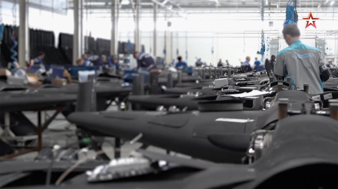 Mass production of Geran-2 drones in a Russian factory.