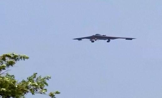 B-2 stealth bomber in flight.