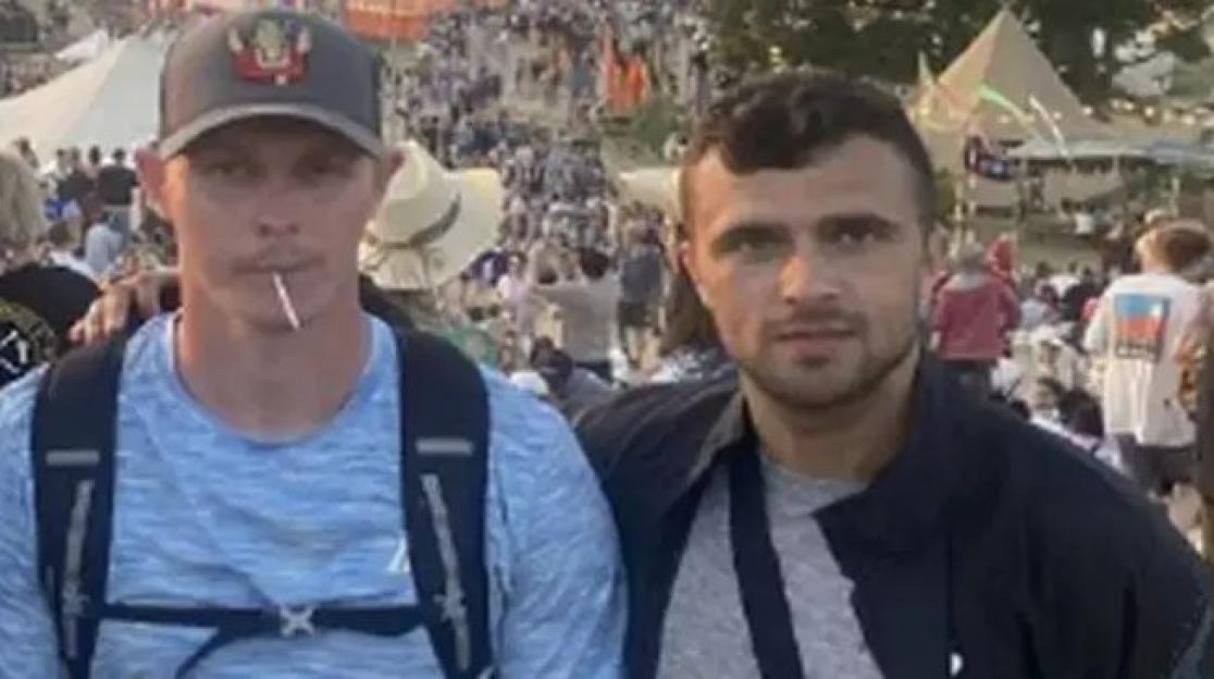 Elias Morgan and Anthony Cleary at Glastonbury Festival.