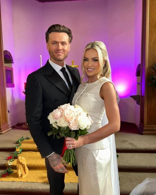 Kyle Christie and his wife on their wedding day.