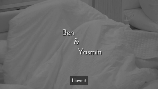 Text on bedding: Ben & Yasmin. I love it.