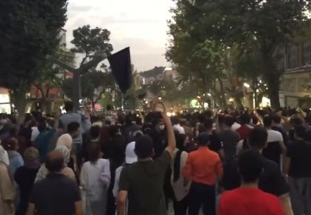 Large crowd of people protesting in the street.