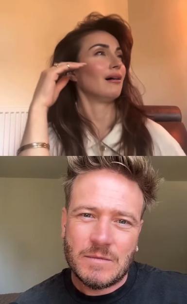 Matthew Wolfenden and Roxy Shahidi in a split-screen video.