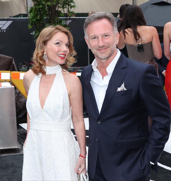 Geri Horner and Christian Horner at the F1 movie premiere.