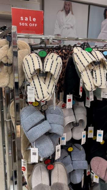 M&S slippers on sale, 50% off.
