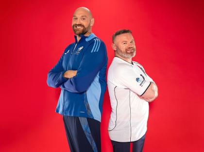 Tyson Fury and Wayne Rooney, co-managers for Soccer Aid for UNICEF 2025.