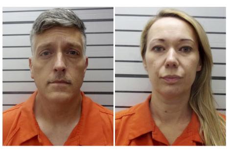 Mugshots of Jon and Carie Hallford.