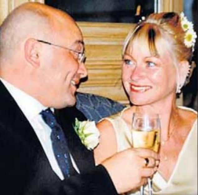 Gregg Wallace and Denise Lovell on their wedding day.