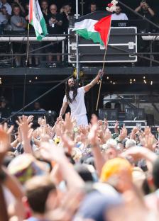 Bob Vylan performing at Glastonbury Festival.