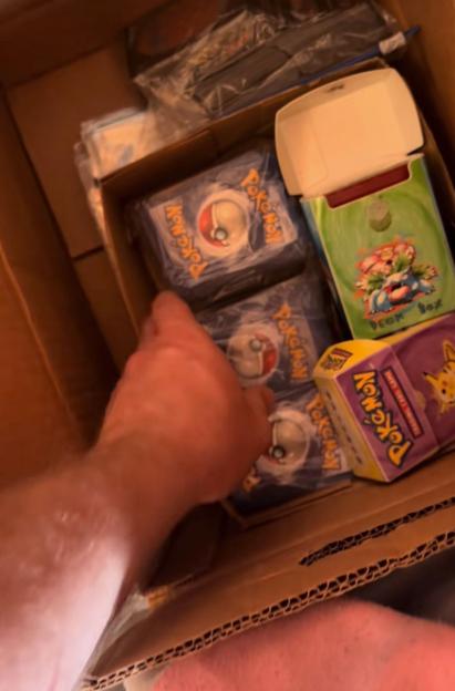 A box full of rare Pokémon merchandise.