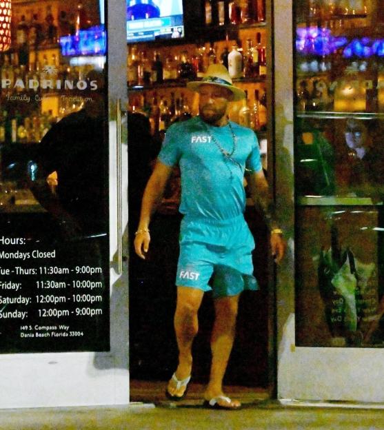 Conor McGregor leaving a restaurant.