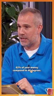 Man in blue shirt discussing laundry costs.