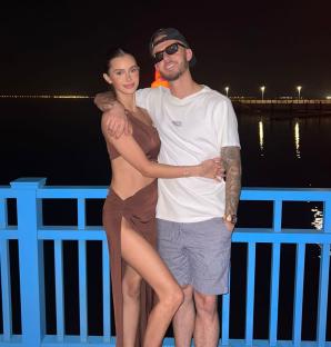 James Maddison and Kennedy Alexa at night.