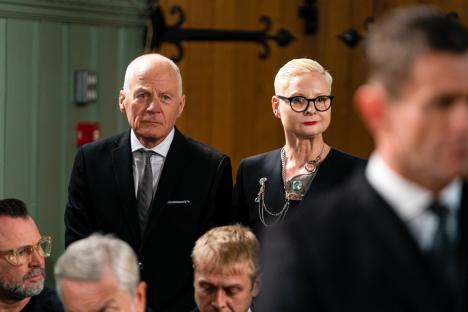 Photo of Lord Michael Cashman and Linda Davidson at Dot Cotton's funeral.