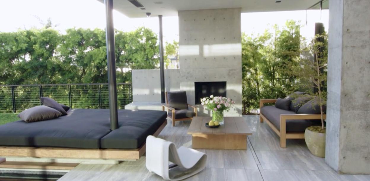 Maria Sharapova's house patio with outdoor furniture.