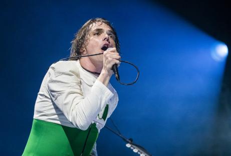 Gerard Way of My Chemical Romance performing on stage.