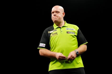 Michael van Gerwen at the BetMGM Premier League darts.