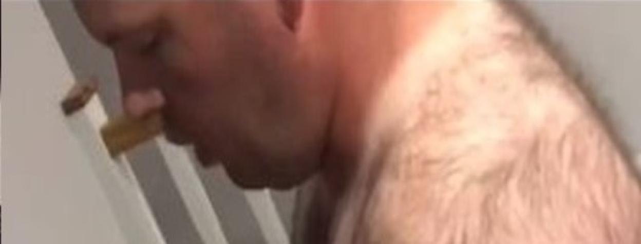 Man eating food.
