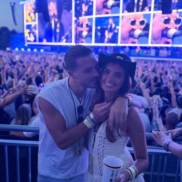 Jack Grealish and Sasha Attwood at a concert.