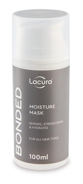 Lacura Bonded Moisture Mask (100ml) repairs, strengthens, and hydrates all hair types.