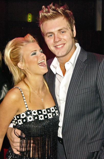 Bryan McFadden of Westlife and his wife Kerry at the Brit Awards.