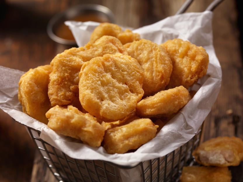 Basket of chicken nuggets.