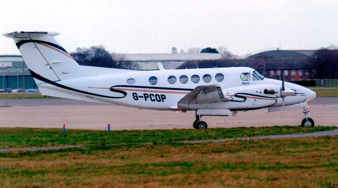 Beech B200 Super King Air G-PCOP on tarmac.