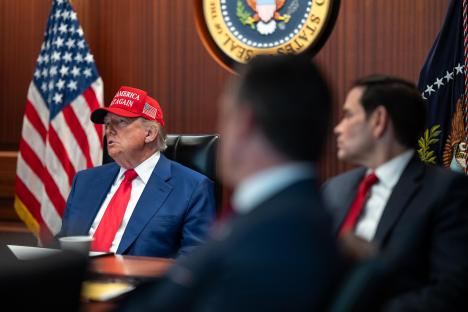 President Trump at a meeting in the White House Situation Room.