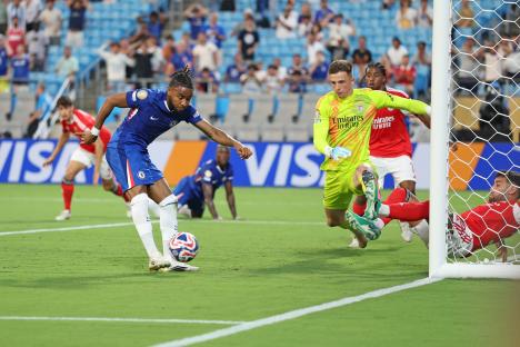 Christopher Nkunku of Chelsea FC scoring a goal.
