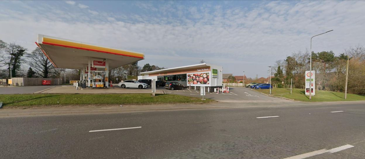 Shell gas station with a Waitrose shop.
