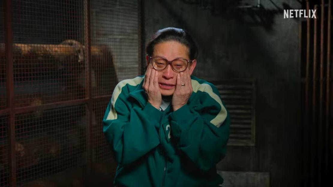 A crying Squid Game contestant.