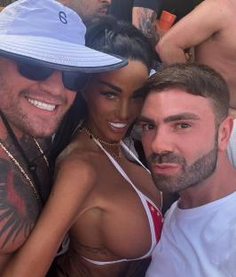 Katie Price with two men.