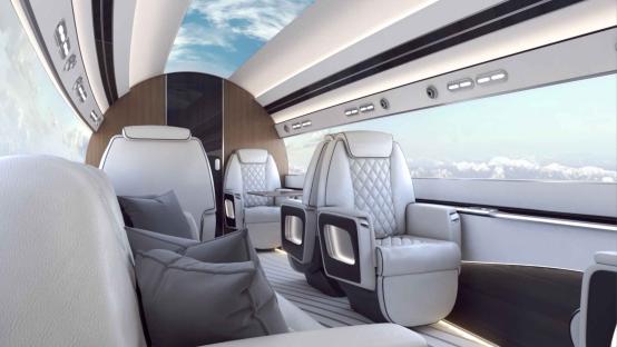 Illustration of the interior of the Otto Aviation Phantom 3500 jet.