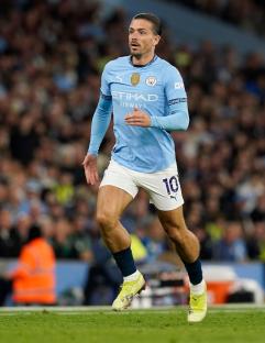 Jack Grealish of Manchester City playing in a soccer match.