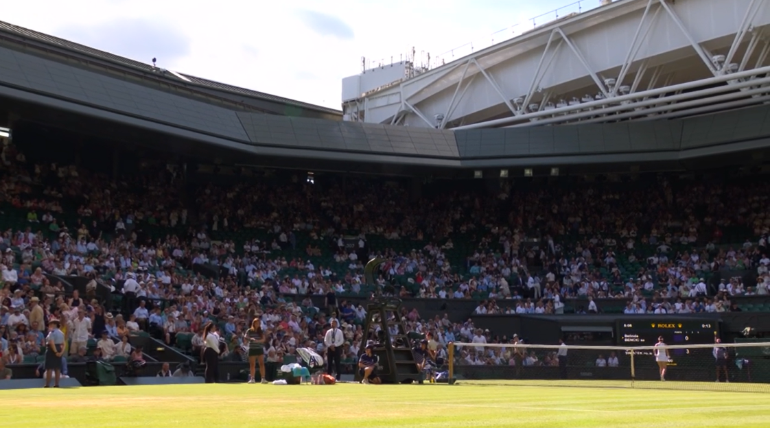 Tennis match at Centre Court, Wimbledon.