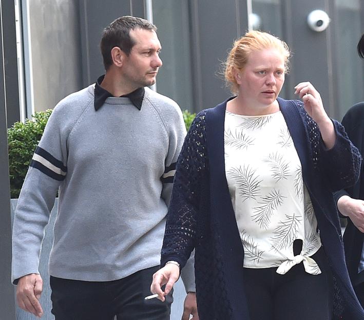 Photo of Mark Twigg and Joanne Bedford leaving court.