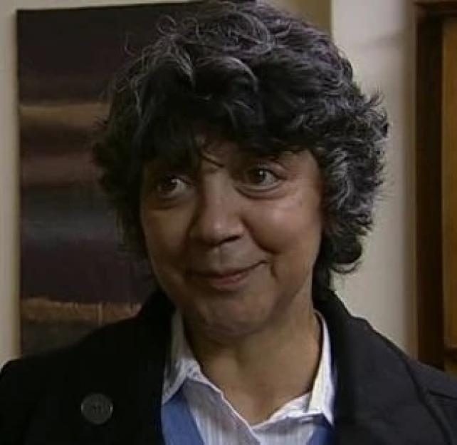 Headshot of Josephine Lloyd as a doctor on Coronation Street.