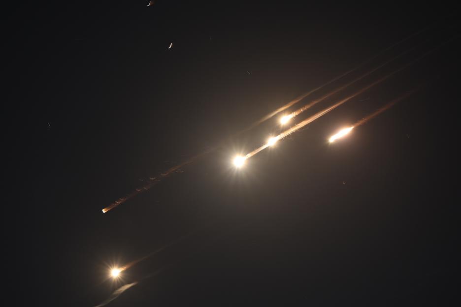 Iranian ballistic missile over Jerusalem.