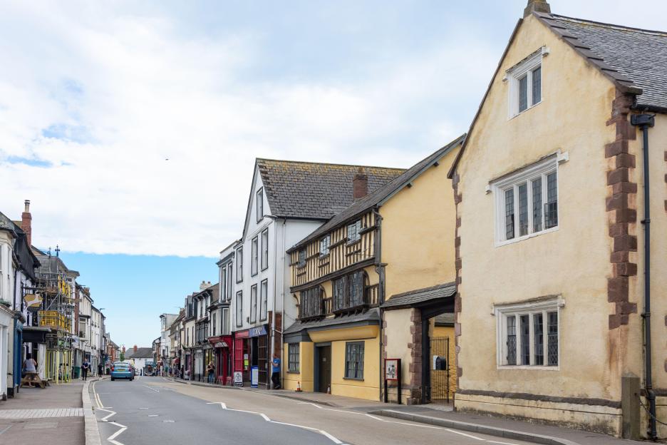 Fore Street in Cullompton, Devon.