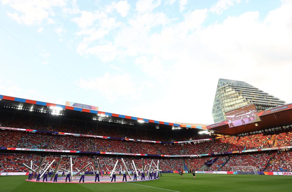Opening ceremony of the UEFA Women's Euro at St. Jakob-Park in Basel, Switzerland.
