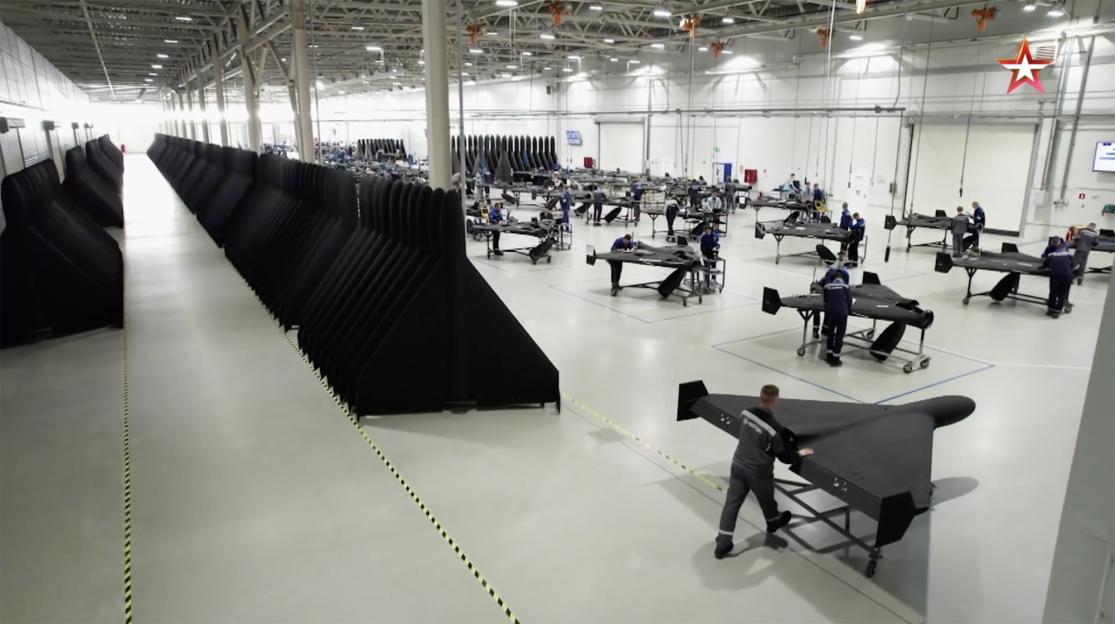 Mass production of Geran-2 drones in a Russian factory.