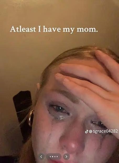 Teenage girl crying, hand on forehead; text overlay reads